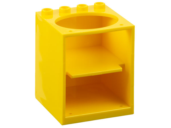 Belville, Cupboard 4 x 4 x 4 with Elliptical Hole for Sink in Yellow