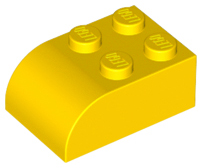 Brick Curved 2 x 3 in Yellow