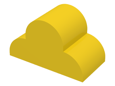 Brick Curved 2 x 4 x 2 Triple, No Studs in Yellow