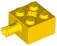 Brick Special 2 x 2 with Pin and Axle Hole in Yellow