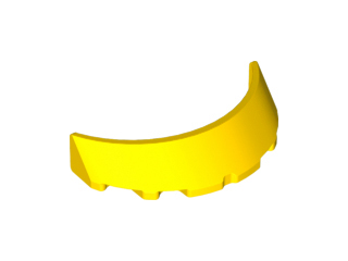 Windscreen 3 x 6 x 1 Curved with 2 Circular Stud Holders in Bottom in Yellow
