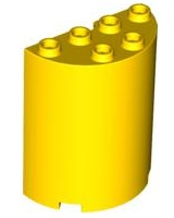 Cylinder Half 2 x 4 x 4 in Yellow