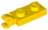 Plate Special 1 x 2 with Clip Horizontal on End in Yellow