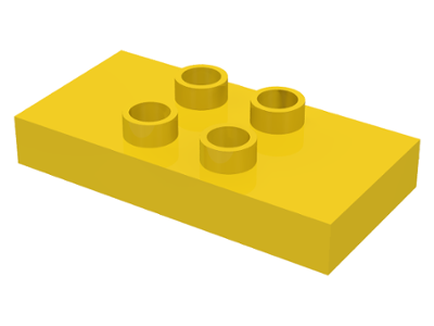 Duplo Plate 2 x 4 x 1/2 with 4 Center Studs [Thick] in Yellow