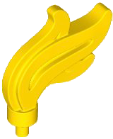 Flame / Headwear Accessory Plume / Feather, Triple Point in Yellow