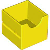 Duplo Drawer 2 x 2 with Semicircle Cutout in Yellow