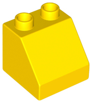 Duplo Brick 2 x 2 Slope 45° in Yellow