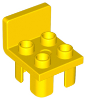 Duplo Chair with 4 Studs and Squared Back in Yellow