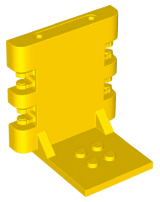 Hinge Bracket 4 x 5 x 5 Locking with 2 Fingers, Two on Each Side, 7 Teeth in Yellow