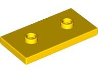 Plate Special 2 x 4 with Groove and Two Center Studs (Jumper) in Yellow