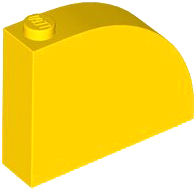 Brick Curved 1 x 4 x 2 2/3 in Yellow