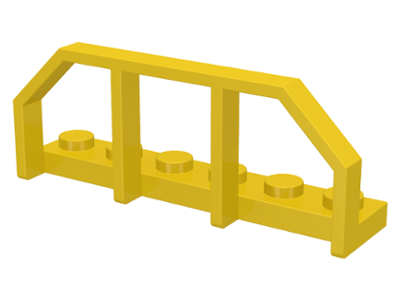 Plate Special 1 x 6 with Train Wagon End Fence in Yellow