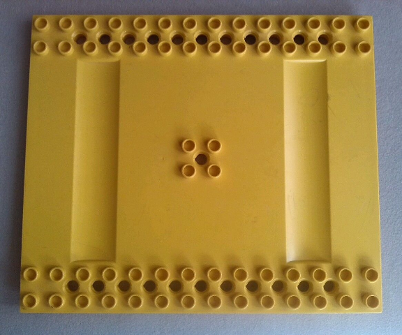 Duplo Toolo Plate 12 x 14 with 2 x 14 Studs on Sides and 2 x 2 Studs in Center in Yellow