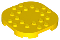 Plate Round Corners 6 x 6 x 2/3 Circle with Reduced Knobs in Yellow