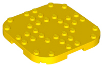 Plate Round Corners 8 x 8 x 2/3 Circle with Reduced Knobs in Yellow
