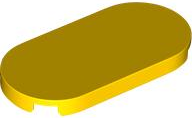 Tile Round 2 x 4 in Yellow
