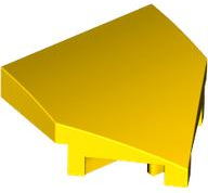 Brick Wedged, Curved 2 x 2 with Stud Notches in Yellow