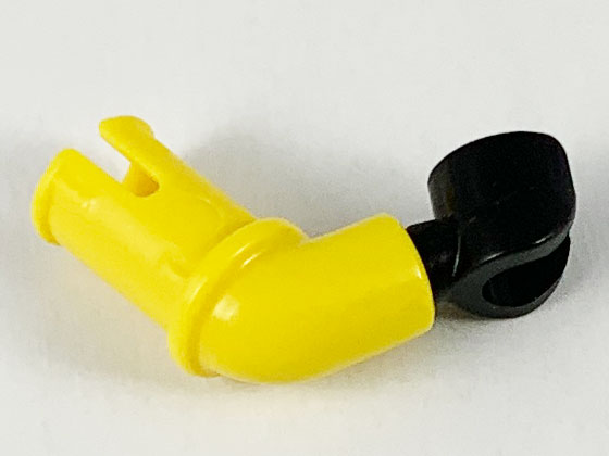 Arm, with Pin, Black Hand [PLAIN] in Yellow