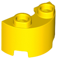 Brick Round, Half 1 x 2 in Yellow