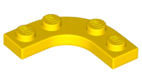 Plate Round Corner 3 x 3 with 2 x 2 Round Cutout in Yellow