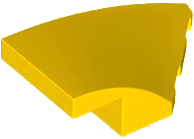 Brick Wedged, Curved 4 x 2 with Stud Notch Right in Yellow