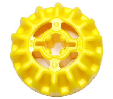 Technic Gear 14 Tooth Bevel with Axle Hole in Yellow