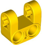 Technic Axle and Pin Connector Perpendicular Double Split [Reinforced] in Yellow