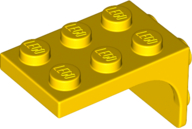 Bracket 2 x 3 - 2 x 2, Curved Sides in Yellow