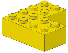 Brick 4 x 4 Corner in Yellow
