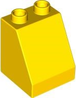 Duplo Brick 2 x 2 x 2 Slope in Yellow