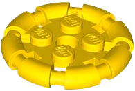 Plate Special 2 x 2 with Bar Frame Round in Yellow