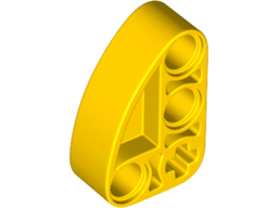 Technic Beam 2 x 3 L-Shape with Quarter Ellipse Thick in Yellow