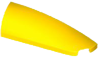 Brick Round, Curved Double 1 x 4 with Stud Notch Right in Yellow