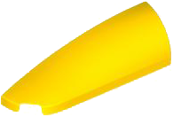 Brick Round, Curved Double 1 x 4 with Stud Notch Left in Yellow