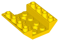 Brick Sloped Inverted 45° 4 x 4 Double with 4 x 2 Recessed, 2 Holes in Yellow