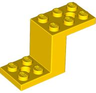 Bracket 5 x 2 x 2 1/3 with Holes, Inside Stud Holder in Yellow