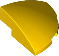 Brick Round Corner, Curved 3 x 3 x 1 Quarter Circle in Yellow