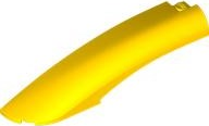 Brick Round, Curved 10 x 2 x 2 with Rounded End Left in Yellow