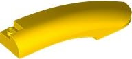 Brick Round, Curved 10 x 2 x 2 with Rounded End Right in Yellow