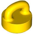 Tile Special Round 1 x 1 Special with Clip-Bar in Yellow