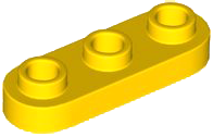 Plate Special 1 x 3 Rounded with 3 Open Studs in Yellow
