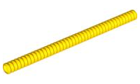 Hose, Ribbed 7mm D. 14L / 11.2cm in Yellow