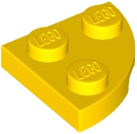 Plate Round Corner 2 x 2 in Yellow