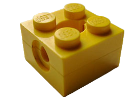 Arm Holder Brick 2 x 2 with Hole in Yellow