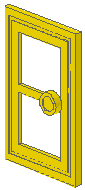 Door 1 x 3 x 4 with Glass in Yellow
