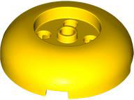 Brick Round 4 x 4 Dome Top with Round 2 x 2 Recessed, 4 Studs in Yellow