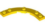 Plate Round Corner 5 x 5 with 4 x 4 Round Cutout in Yellow