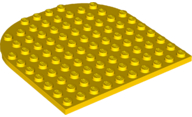 Plate 10 x 10 with Rounded End in Yellow