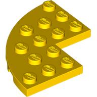 Plate Round Corner 5 x 5 with 2 x 2 Cutout in Yellow