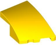 Brick Wedged, Curved 3 x 2 with Stud Notch Right in Yellow